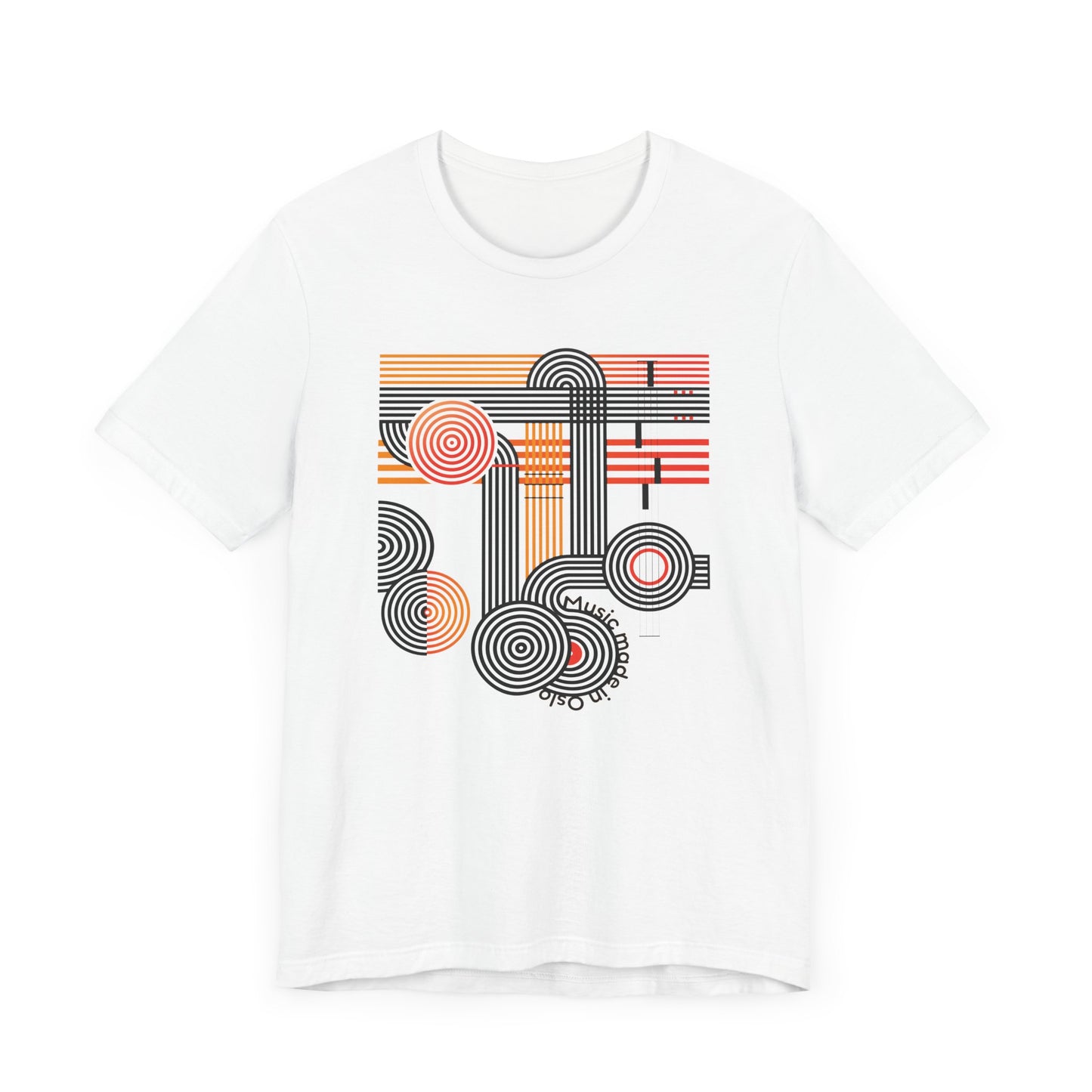Music Geometric Lines Unisex Short Sleeve Tee - Modern Graphic Design T-Shirt