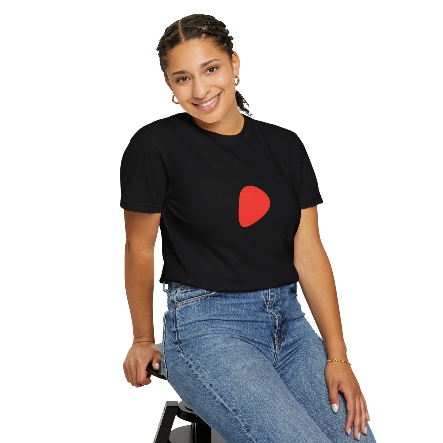 Splectrum Minimalist Red Graphic Unisex T-Shirt - Casual Style for Everyday Wear