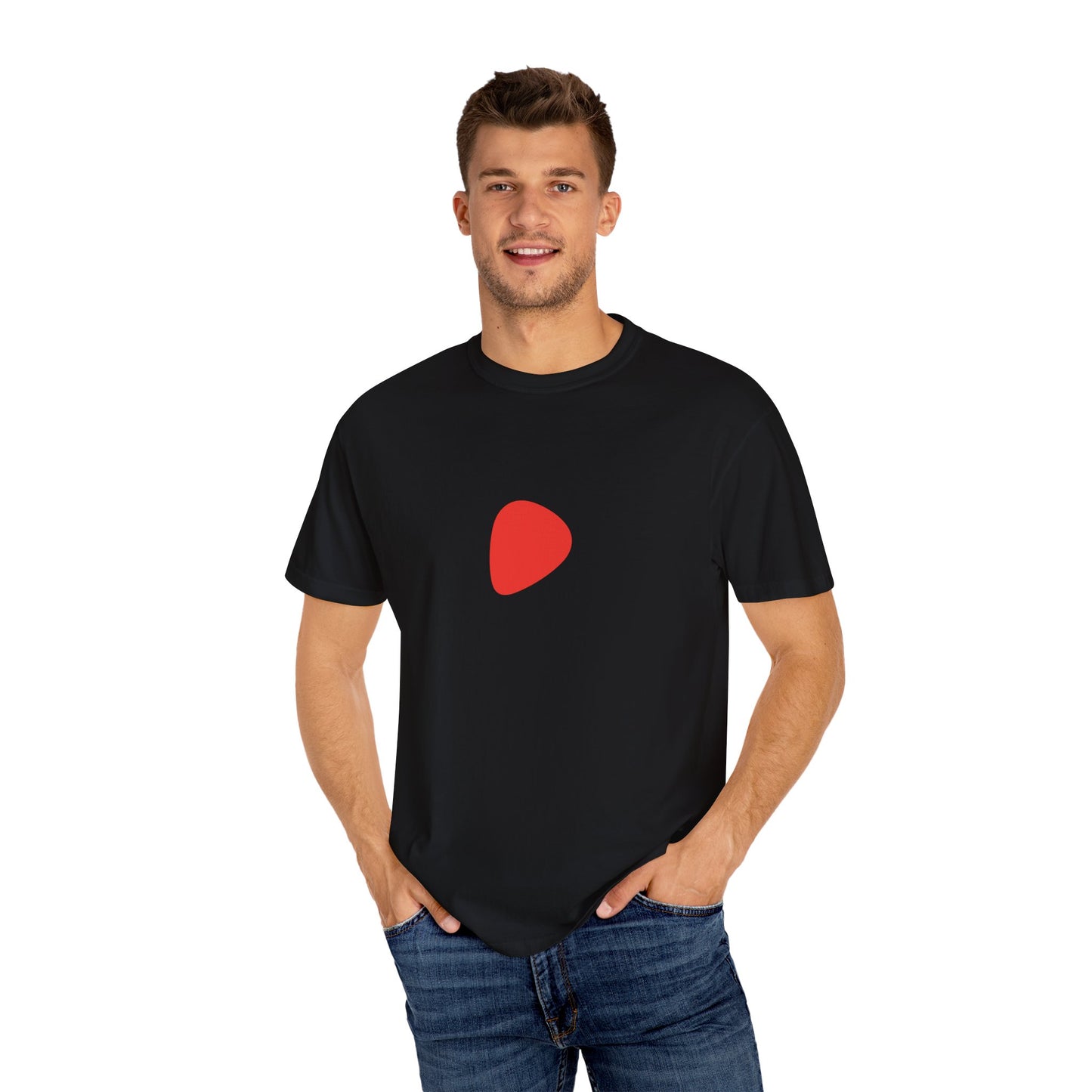 Splectrum Minimalist Red Graphic Unisex T-Shirt - Casual Style for Everyday Wear
