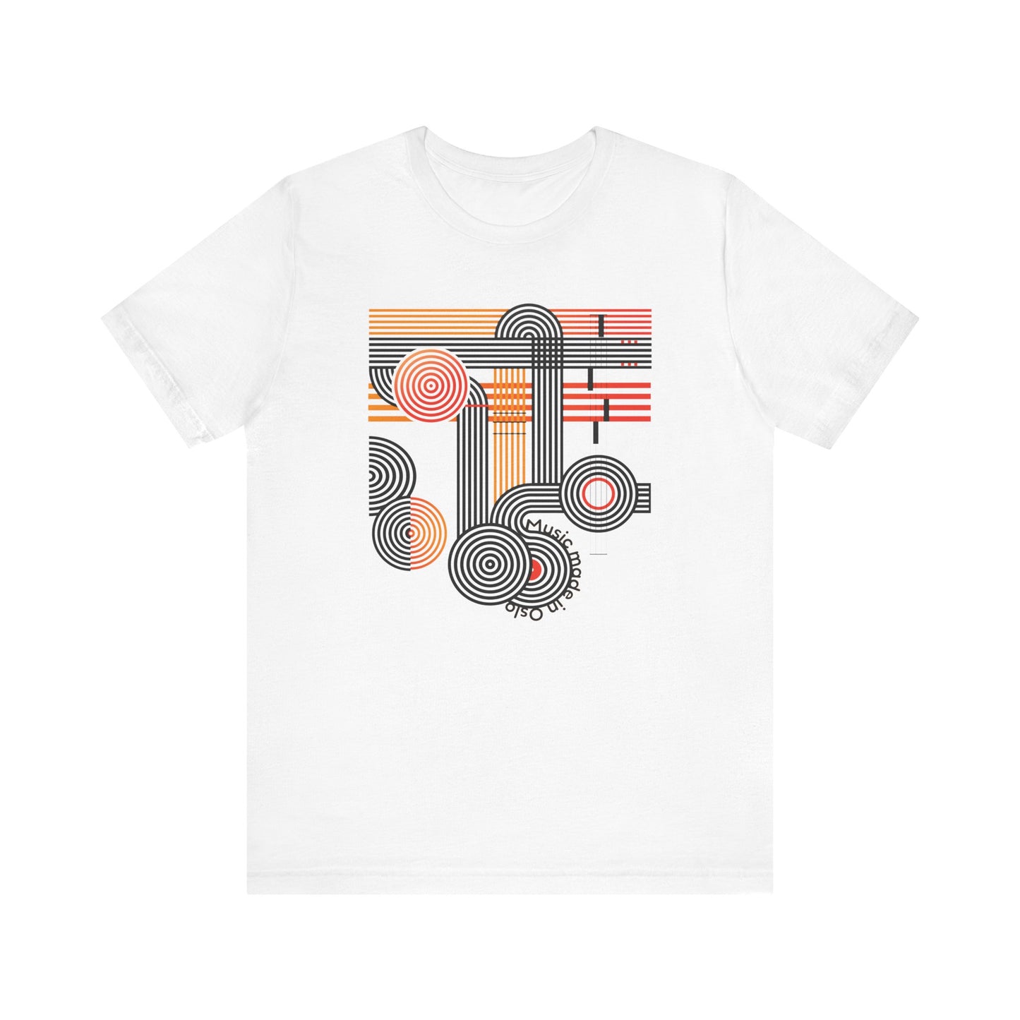 Music Geometric Lines Unisex Short Sleeve Tee - Modern Graphic Design T-Shirt