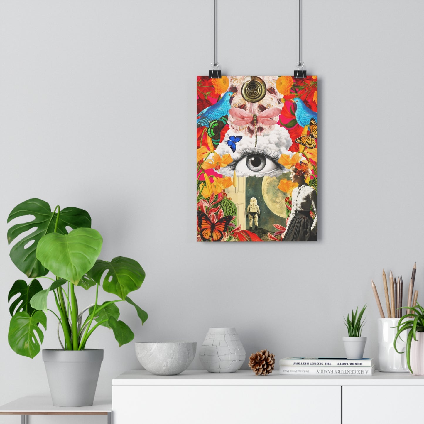 Vibrant Giclée Art Print - Whats Next. Whimsical Floral Eye Design for Home Decor