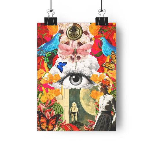 Vibrant Giclée Art Print - Whats Next. Whimsical Floral Eye Design for Home Decor