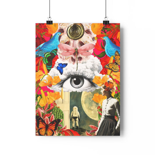 Vibrant Giclée Art Print - Whats Next. Whimsical Floral Eye Design for Home Decor