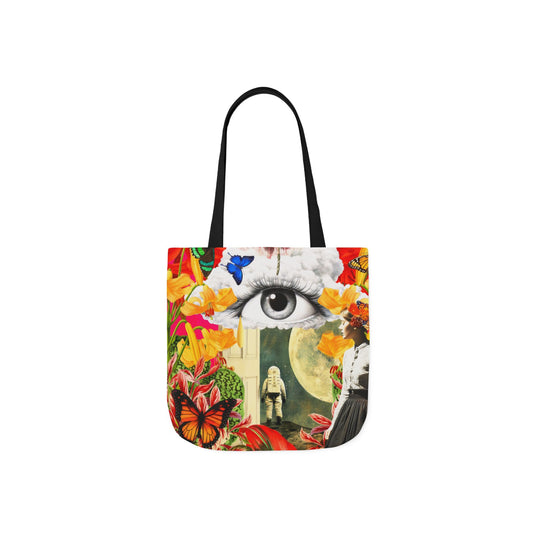 Next Step - Colorful Art Canvas Tote Bag with 5-Color Straps - Eye-Catching Surreal and floral design